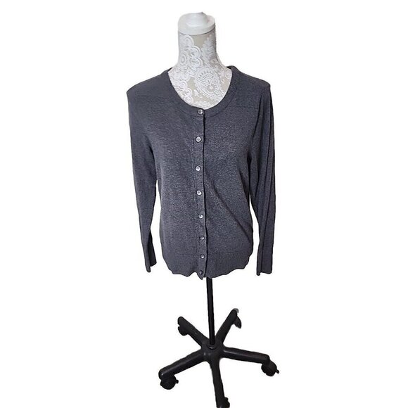 Eddie Bauer Sweater Cardigan Long Sleeve Button Up Gray Women's Medium - Picture 1 of 7
